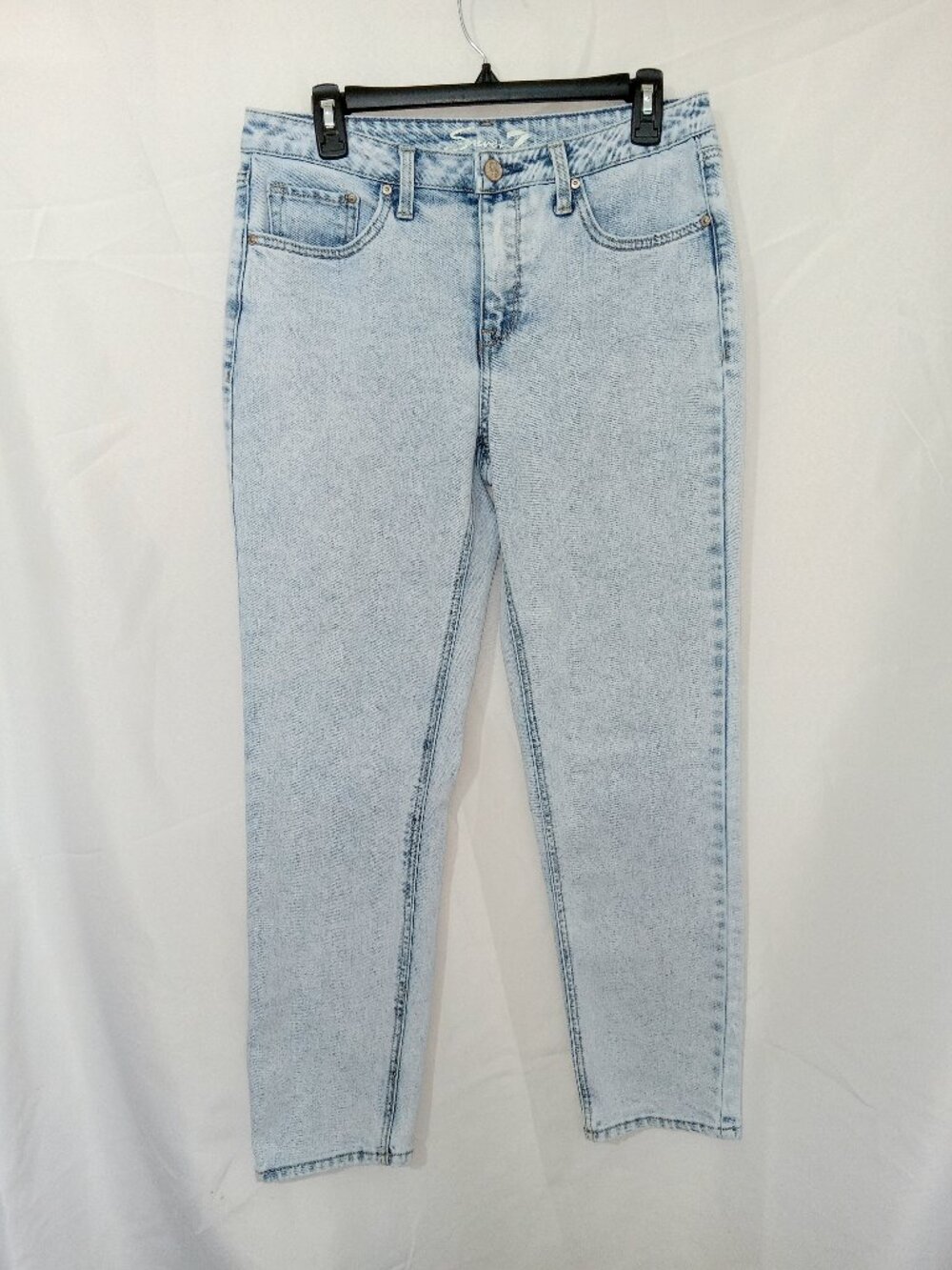 Seven7 Slim Straight Jeans Womens 4 Light Wash Y2K 90s Minimal Denim